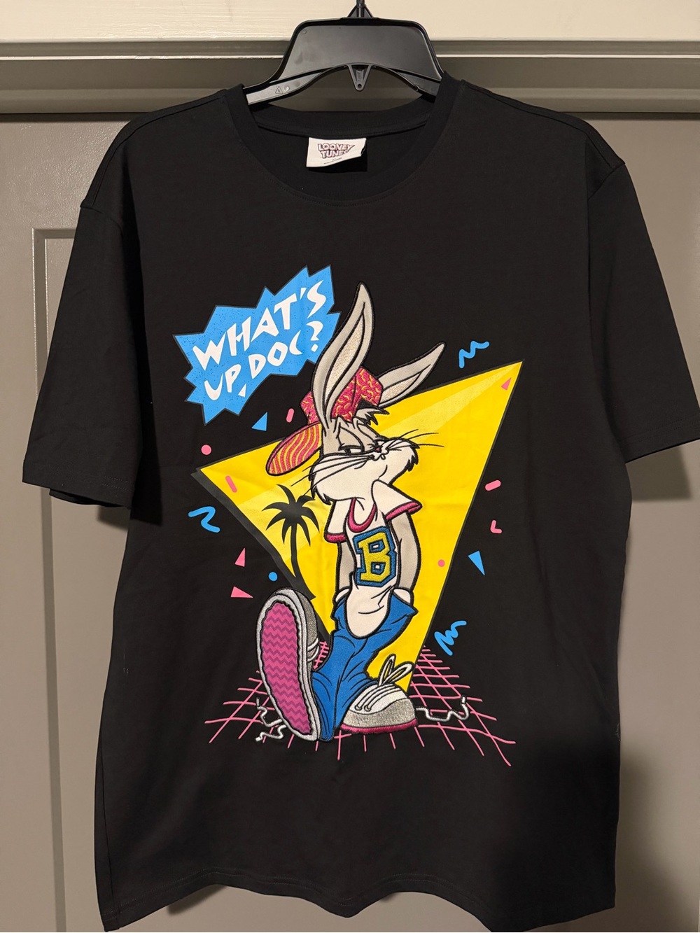 Freeze Black Tee with Bugs Bunny Neon Graphic